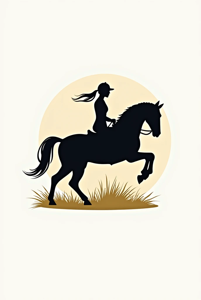 Logo for horse riding club with name" JK EquiUnity ", something like logo above for G Horses , just with one horse with rider or jumping or dressage , gold or black orwhite 