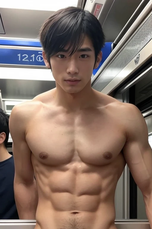 Naked pictures of the most attractive Japanese men in Japan. age: 21 years old.  A person with a muscular body  . The face is athletic and has a well-groomed face.  single eyelid. The hair is very short.  The location is a crowded train   .I have an upward...