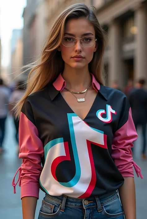 Womens blouse with TikTok icon 