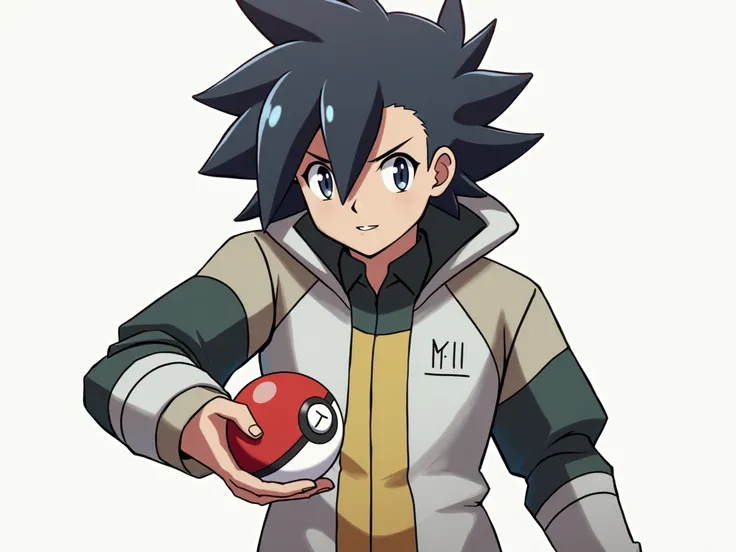 pokemon trainer,  Pokébola in the hand,  Detailed fingers , perfect hand,  detailed eyes , detailed face.