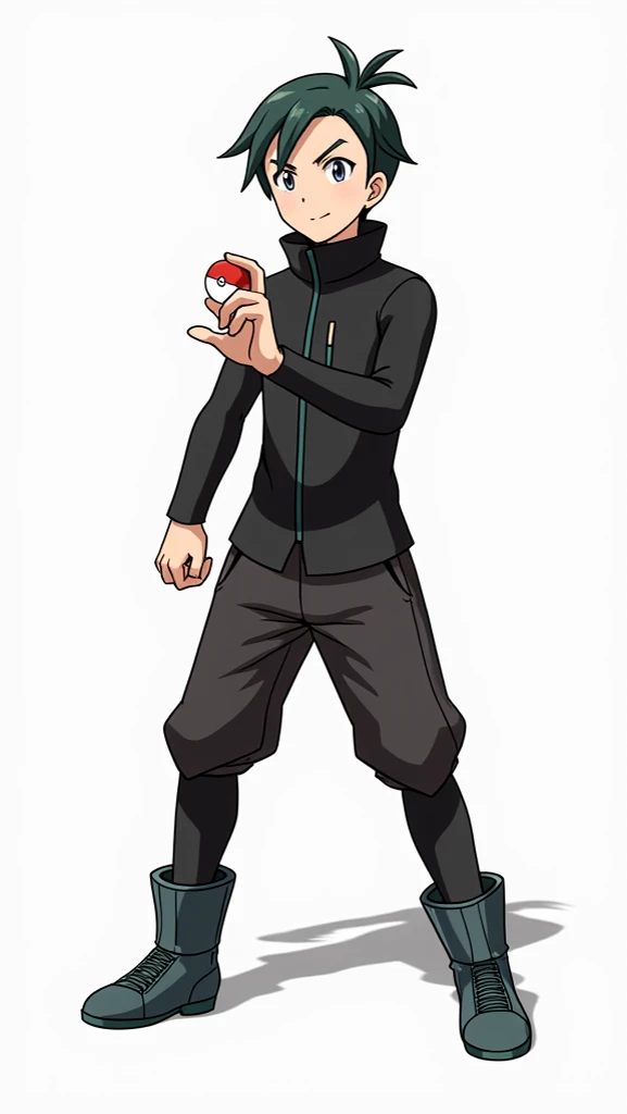 pokemon trainer,  Pokébola in the hand,  Detailed fingers , perfect hand,  detailed eyes , detailed face, Pokémon anime cartoon style.