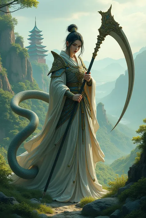 scythe, snake, East asian fantasy