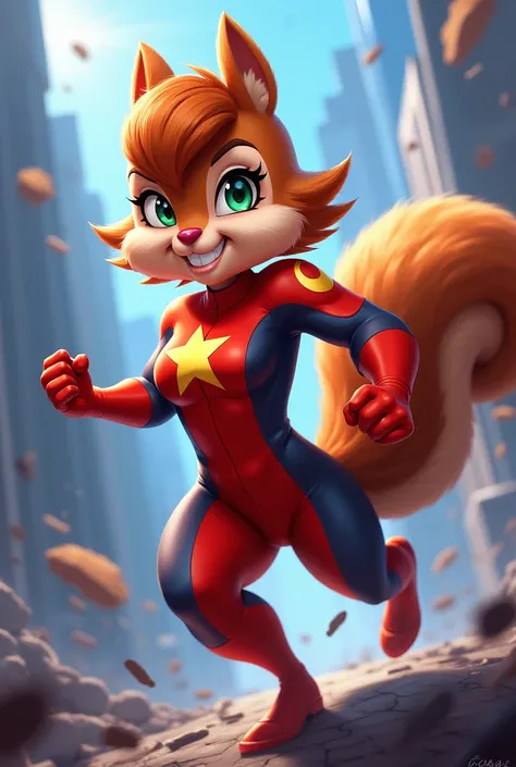 Generate an image for youtube livr thumbnail about Squirrel Girl from marvel rivals game