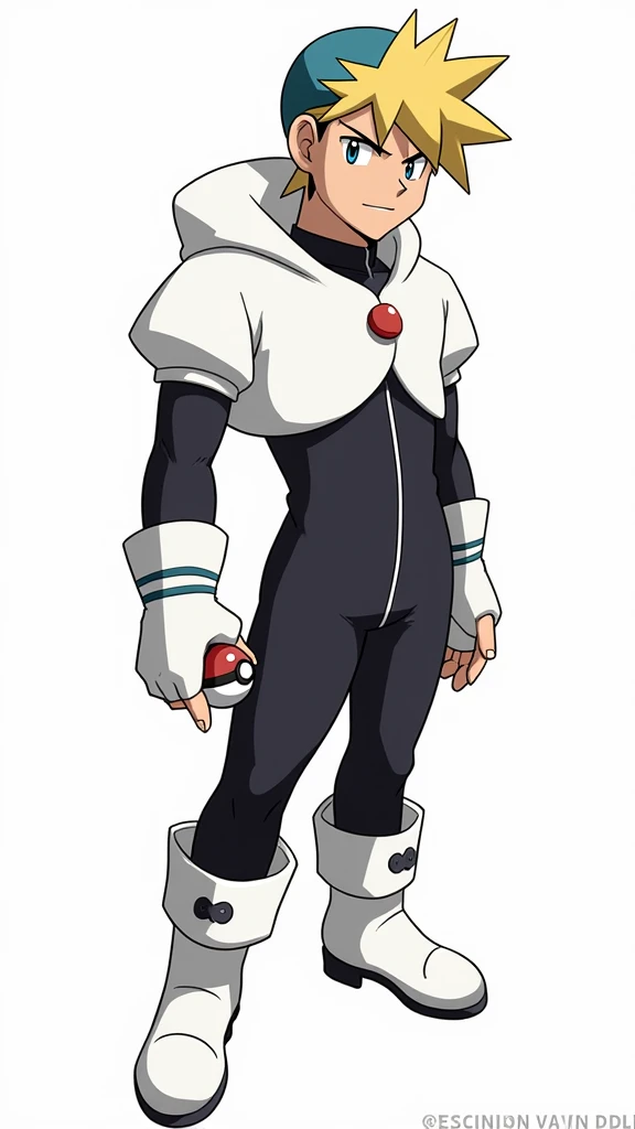 pokemon trainer, Pokébola in the hand, Detailed fingers , perfect hand, detailed eyes , detailed face, Pokémon anime cartoon style.