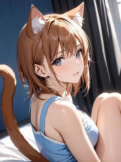 Cat ears,  cat tail, (Misaka Mikoto), masterpiece:1.5, masterpiece, highest quality, UHD, retina, masterpiece, accurate anatomy, super detailed, high quality, best quality, 8k