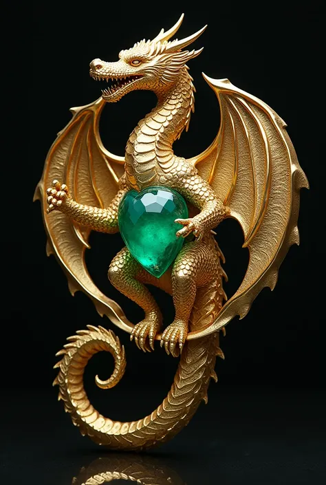  Forged in burnished gold ,  the pendant stands like a declaration of absolute power .  Its design captures the essence of a majestic and ancient dragon :  the figure of a dragon in full flight ,  its wings spread like an omen of dominance and strength .  ...