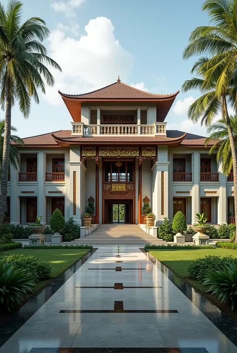 Create a parlemental palace with modern Indonesian theme