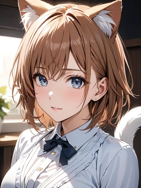 Cat ears,  cat tail, (Misaka Mikoto), masterpiece:1.5, masterpiece, highest quality, UHD, retina, masterpiece, accurate anatomy, super detailed, high quality, best quality, 8k