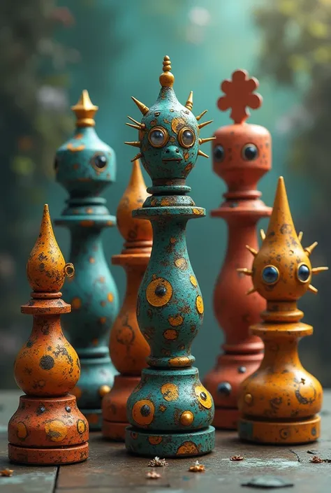 Chess pieces  designed in different  forms  