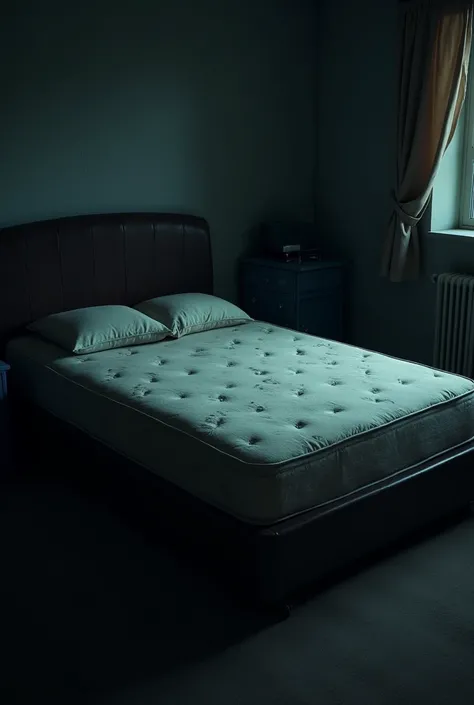 single old mattresses in bed room night view