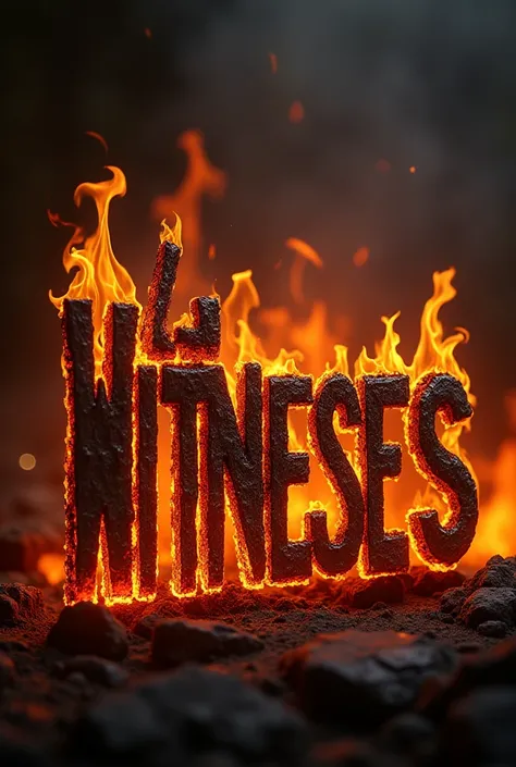  Generate some letters with the word Witnesses,in red and fiery loving typography  