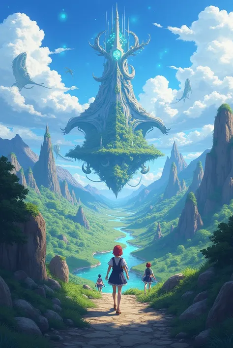 Wide world image, fantasy style, anime style, high quality, 4k. 