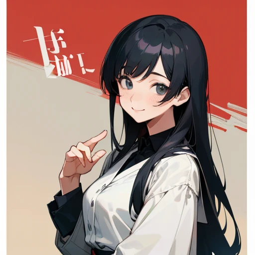 anime, (  upper body ,   stares at viewers ), Front, 1 female, Age 60, teacher,  black hair,  long hair , Modern People ,  grey suit,  white shirt,  skirt , smile, Fat, Humanities teacher , Grammar teacher, school teacher, mom vibe ,  veteran,  aunt,  simp...