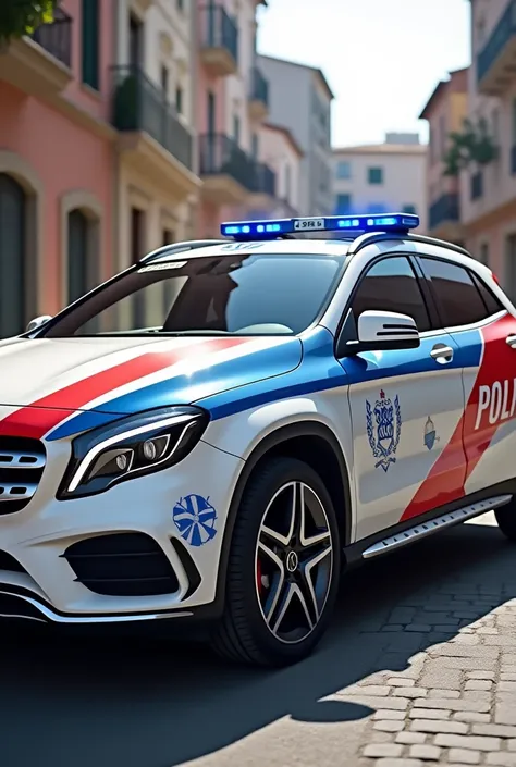 Mercedes GLA white with the Mossos de Equadra
