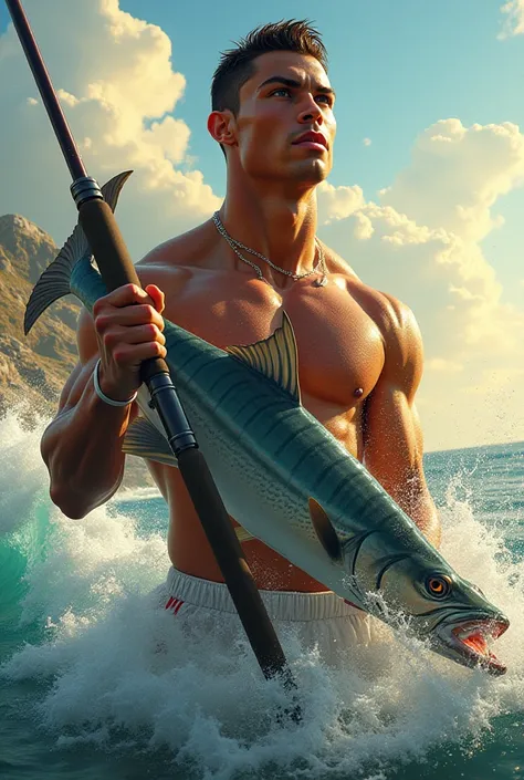 Ronaldo catches a fish