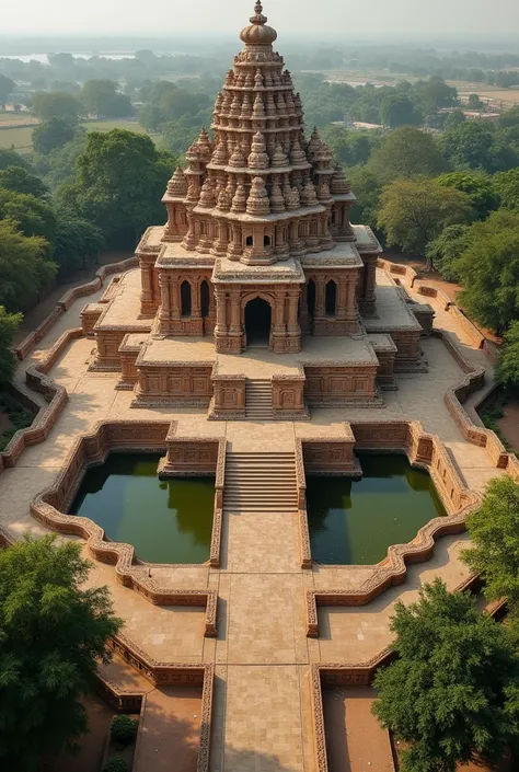 birds eye view of modhera suntemple ,india