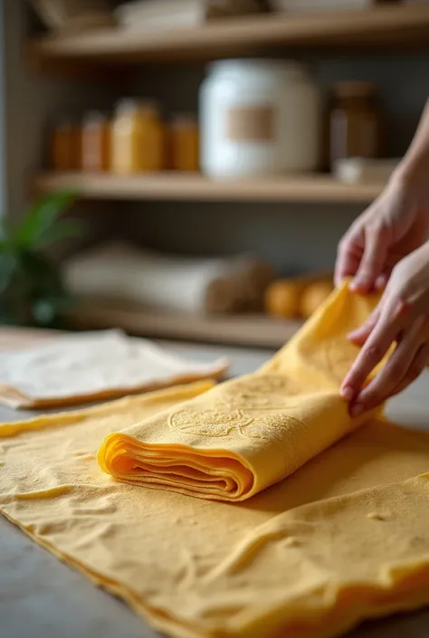 Packaging process of food wrap products made of beeswax