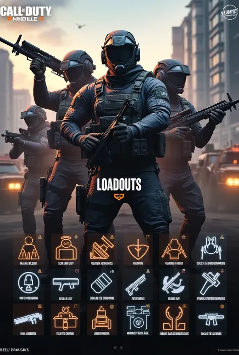 create a thumbnail for top best loadouts in call of duty mobile video in 1080 resolution 