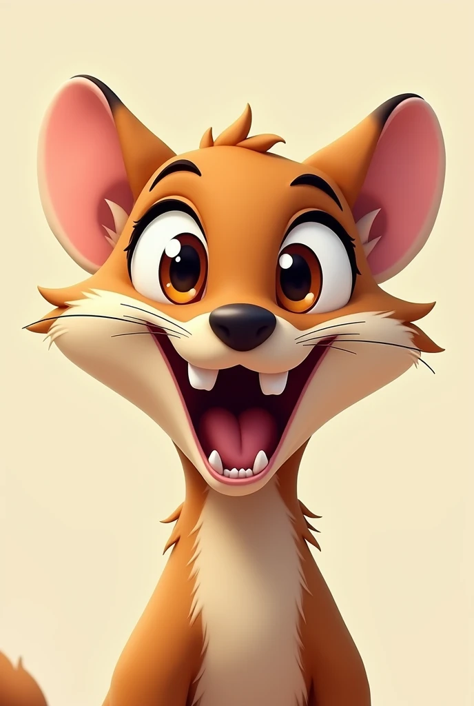 Marten cartoon face with full of mouth