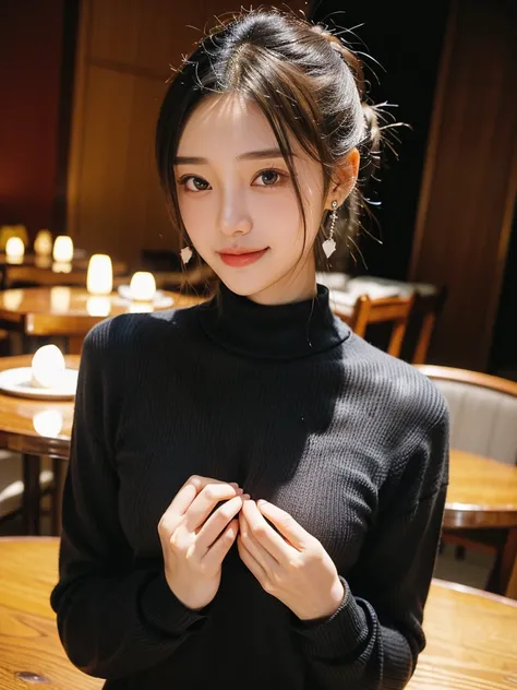 ( beautiful 21-year-old Japanese girl ), ( small chest:1.5),(solo, 1 girl, textured skin,  detailed skin, high detail,  top quality ,  super detailed ,  surrealism , RAW photos ,Photographicism, professional writing),(( black hair,  dark eyes, natural make...