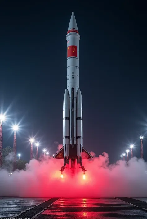 high quality professional photo of a medium-range ballistic rocket( BRSD )  Chinese CSS-2 (DF-3 ) model displayed during the Thai Army military parade on January 18, 2019, extreme detail, 8 k,  hyperrealistic ,  cinematic lighting,  dramatic composition , ...