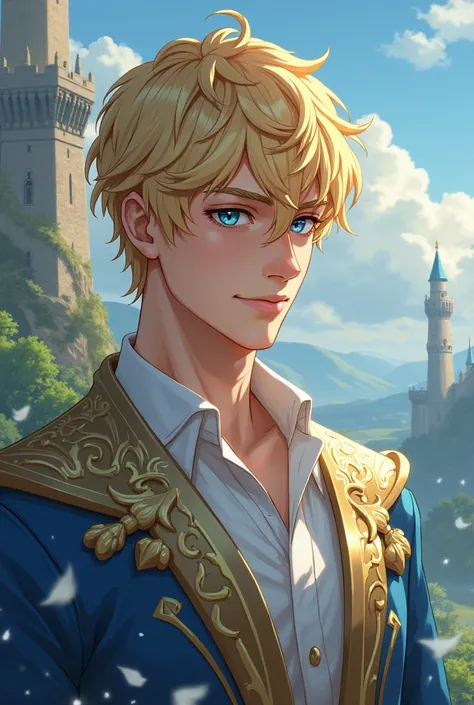 Crown Prince,Man with blond hair and blue eyes feels like anime