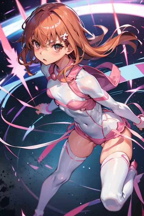 Misaka Mikoto、A Certain Scientific Railgun、girl、Small breasts、whole body、zentai