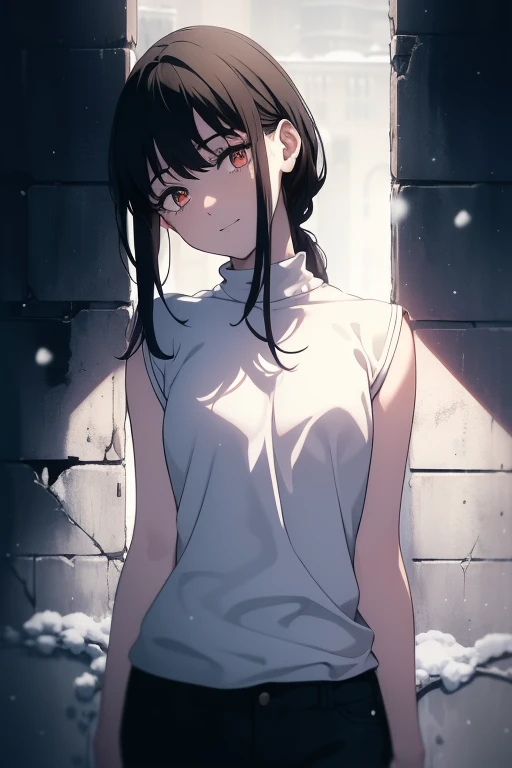 ((((Masterpiece,  best quality,  super high res)))),  1 girl,  is standing,  dressed casually,  loose t-shirt ,  loose shorts, ( black hair, dark  black hair in face),  long haircut,  blue-white skin, ((brown eye)), Shine_eye, neon eye, (ultra detailed eye...