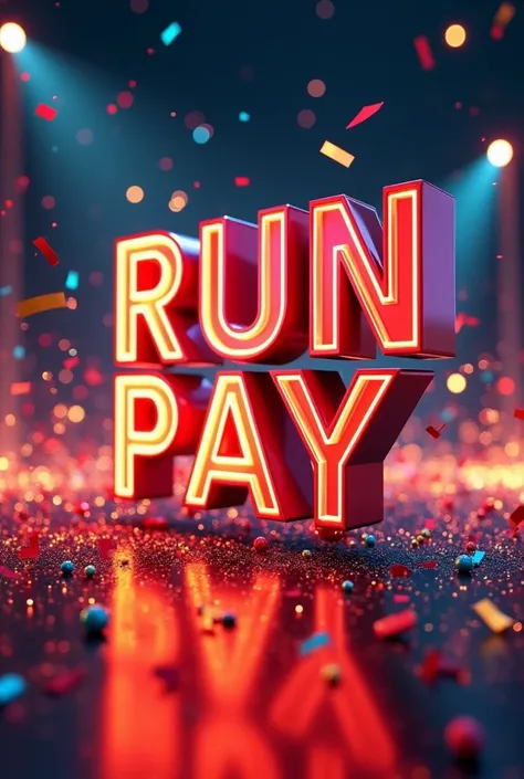 A high-resolution 3D rendering of the words RUN PAY by a New Years Themes