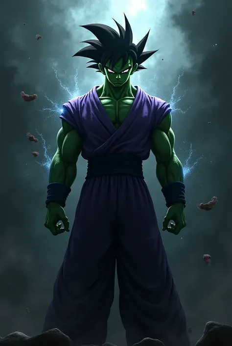 Piccolo from dragon Ball with dark aura 