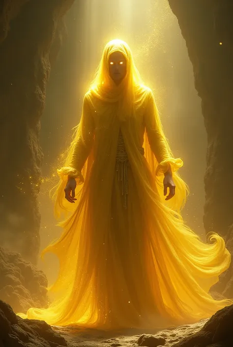 Create an image of a mortal kombat type character that has the name Golden ghost 