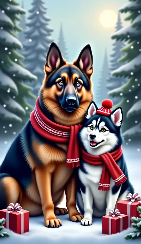 german shepherd face and husky 🌆🌨🌨🌨🌆🌇🎄🐶🧤🎅🎁🎁🎁🧤🎄🐶🧢🧢