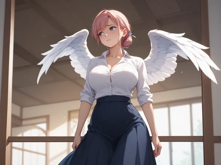 Big breasted Echiechi mom with angel wings、 flip up kirt rolled up、 long skirt that flies away from the window、Panchira Ascension 、Surfacing 、 is floating、Soar into the air、Take Off、ベランダからTake Off、窓からWill fly away 、 Dislikes 、 sad、It flies away、Will fly aw...