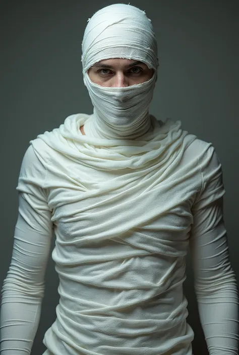 A men cover in bandage 