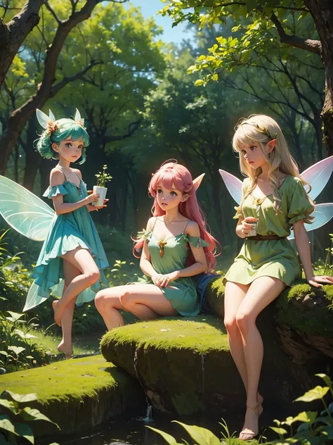 three little forest fairies