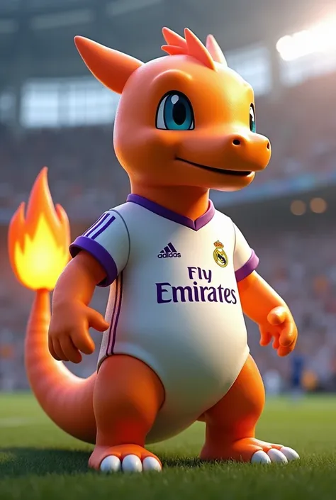 A charmander in real madrid jersey