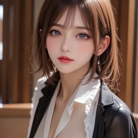 Cat ears 、Each paw kimono 、 falls apart、 Put your hair up 、((  small :1.3))、 Charming,desire, Obscene,  mature woman,  has a seductive body line  , ((  Delicate Facial Features ,  eroticism、  Flaming Red Hair、 smiles )), Dramatic lighting ,  realistic , 8k...