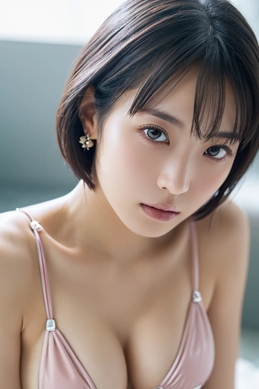  1 girl, ( stressless micro bikini :1.5), ( staring at the camera)、 beautiful Japanese actress , (( small,  flat chest:1.5))、Photogenic, (( face close-up :1.5))、Snow Princess,  has long eyelashes,  snowflake earrings , stressless micro bikini 、
( RAW photo...