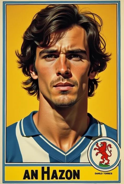 a close up of a soccer card with a picture of a man, an album cover inspired by Perin del Vaga, tumblr, fantastic realism, mohamed chahin, hicham habchi, danilo torres, mohamed reda, from the 7 0 s, the front of a trading card, tom eerebout, trading card, ...