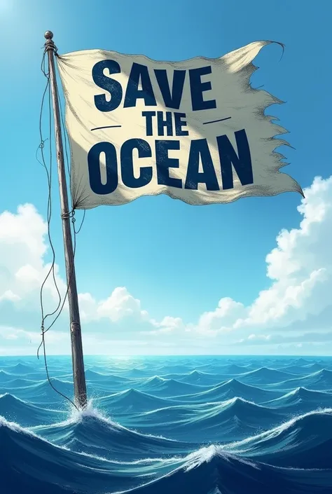 Put "Save The Ocean" at the flag