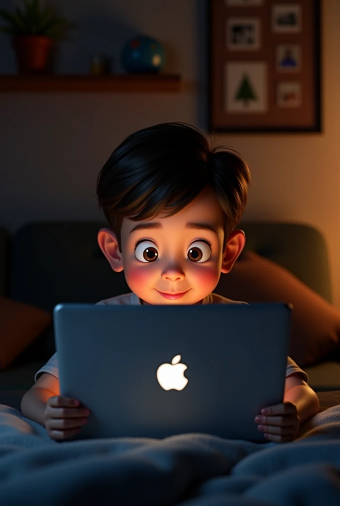 A boy with laptop