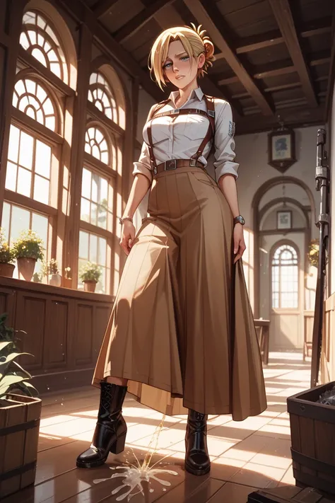  ATTACK ON TITAN 、Annie Leonhart、 Long Skirt 、 boots、pee cum shot sex