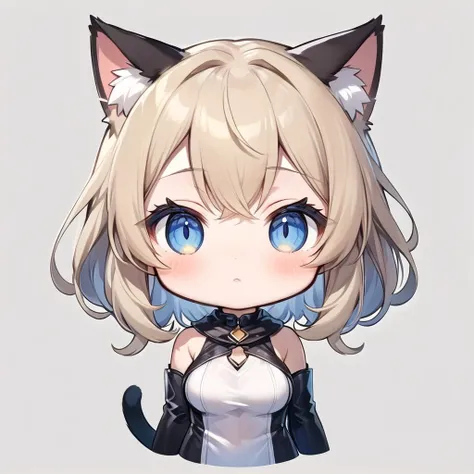 chibi, girl, upper body, cat costume