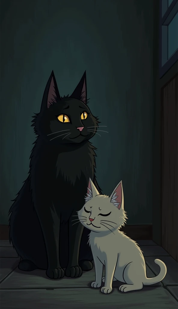 
Scene 2: The Sudden Death of Raw Cat’s Mother

Visual Prompt: Raw Cat sits beside his mother, a frail, older cat, in a dimly lit room. The mother’s eyes close softly in a final moment, and Raw Cat looks shocked and devastated. There’s a noticeable tension...