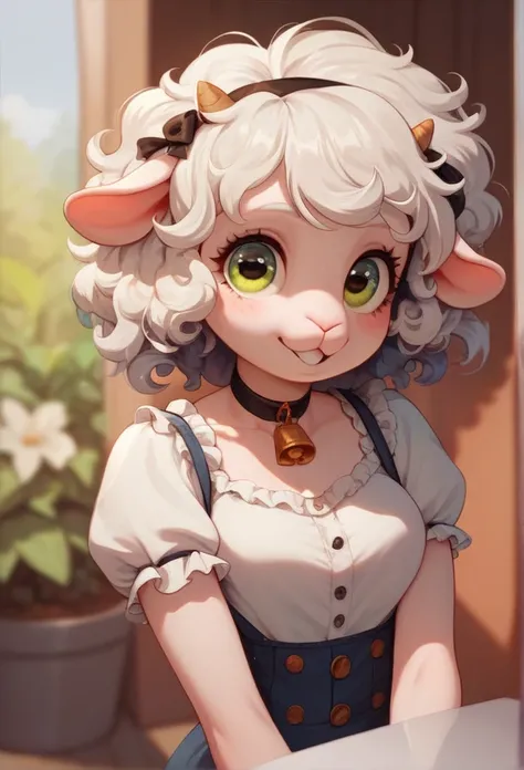 (anthropomorphic ), cute sheep, female, pelo White e fofo, Sheep flock, White hair, corpo sensual, corpo todo