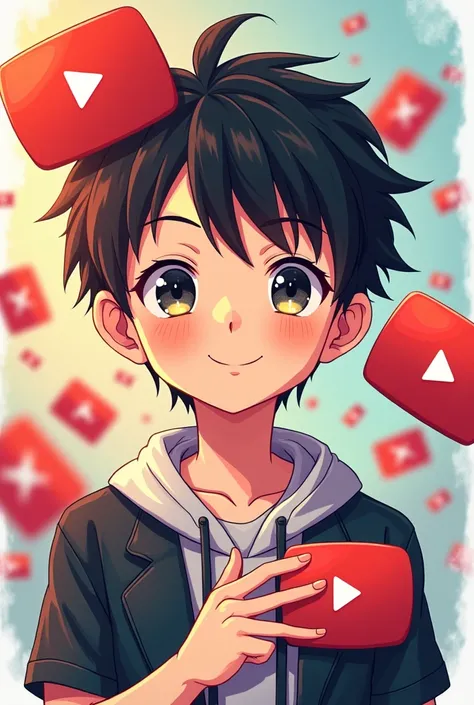 Anime boy imege youtube logo 