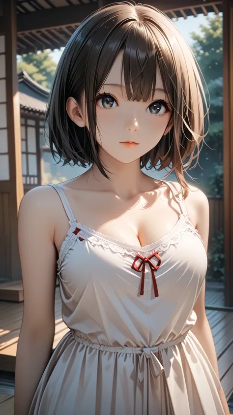 score_9,score_8_up,score_7_up,rating_safe,(anime,Vector art:1.4),nsfw,1girl,(small face:1.2),(aroused:1.2),open eyes,large breasts,camisole,dress,Japanese house,Dynamic Angle