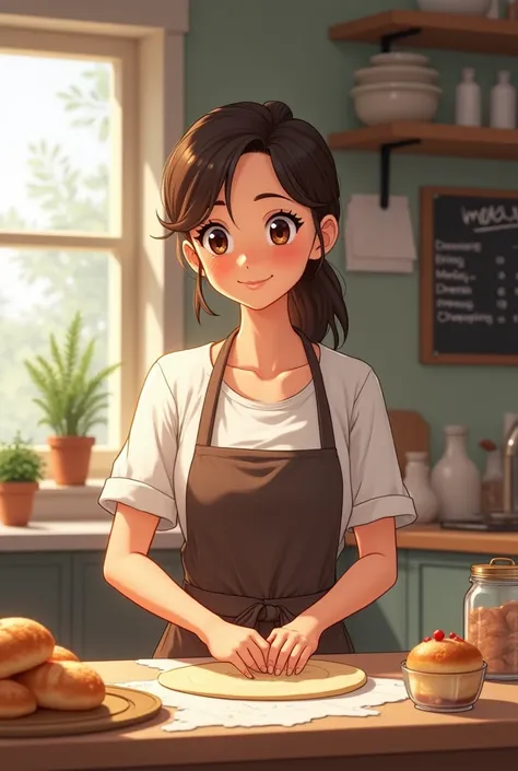 the girl name is Nandar and she work as A baker