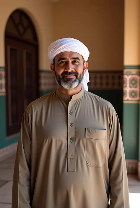 The Omani teacher in the Omani uniform 