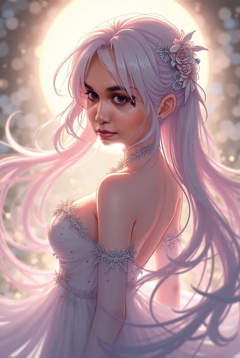 ANIME CHARACTER WITH A BEAUTIFUL HAIR AND BEAUTIFUL DRESS AND BEAUTIFULL SKIN